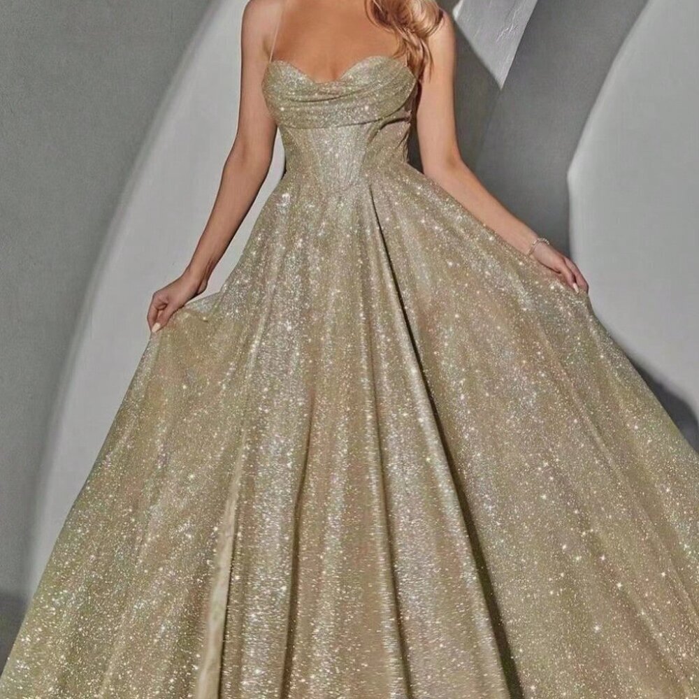 Rose Gold Elegant Women's Sleeveless Tube Dress